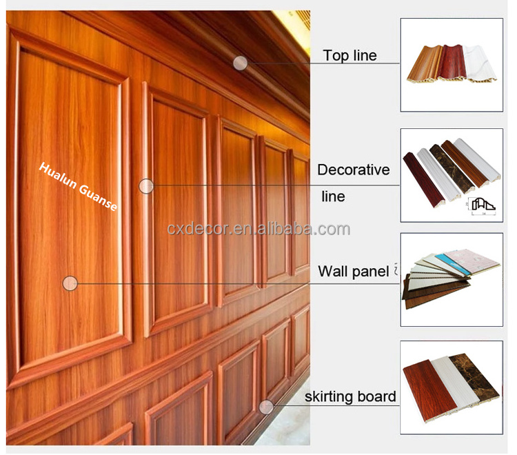 Manufacturer 4x8 plastic wall cladding panels decoration pvc wood effect wall panel sheet for wall interior