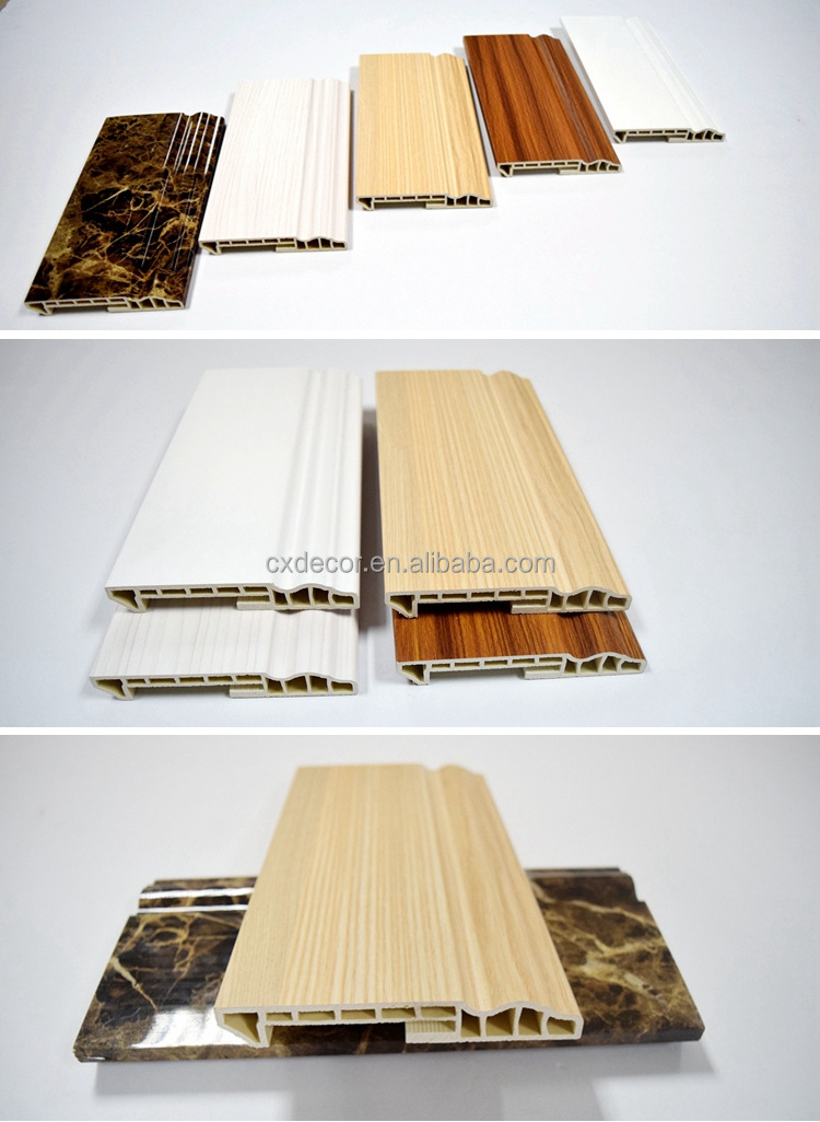 Factory Custom Good Quality Board Baseboard Pvc Wall Skirting Boards Waterproof Mouldings for Villa Floor