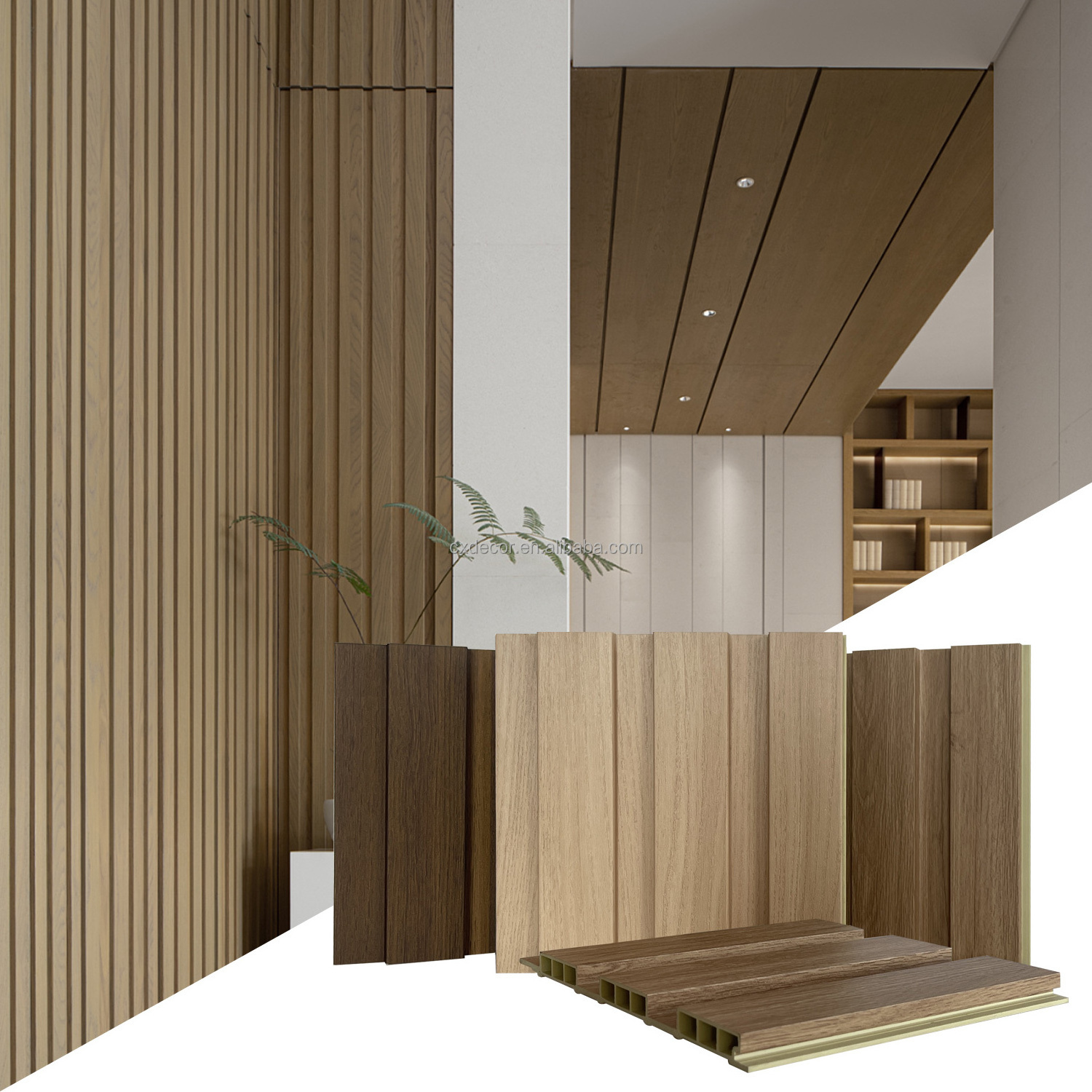 Manufacturers Waterproof Interior Wall Cladding Ceiling Panel WPC Laminated Bamboo Wood Fiber Composite Decorative Board