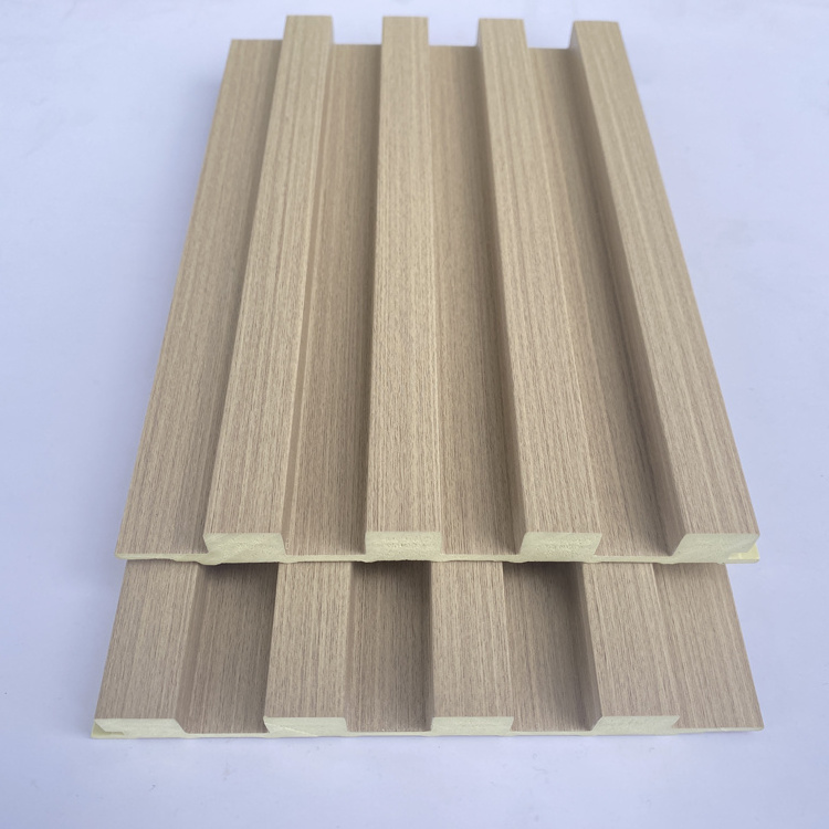 Eco-friendly Cladding Panels Siding Exterior Wall Interior Decoration 3D Fluted Wpc Wall Panel Modern Hotel Custom Size Accepted