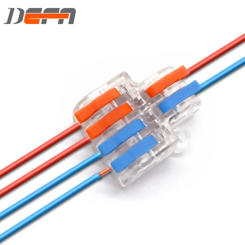 DF-42 Transparent Wire Connector 2 lines in 4 lines out Lever Wire Splitter Quick connection terminal  Mini SPL-42