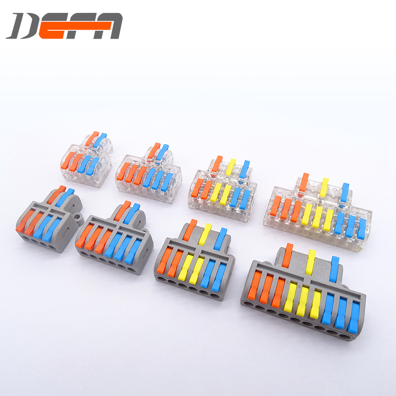 DF-42 Transparent Wire Connector 2 lines in 4 lines out Lever Wire Splitter Quick connection terminal  Mini SPL-42