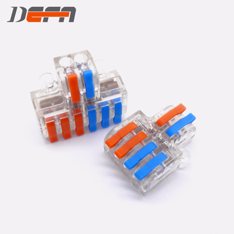 DF-42 Transparent Wire Connector 2 lines in 4 lines out Lever Wire Splitter Quick connection terminal  Mini SPL-42