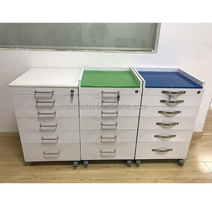 Stainless Steel & Tempering Glass Professional Medical Cabinet Movable Dental Cabinet