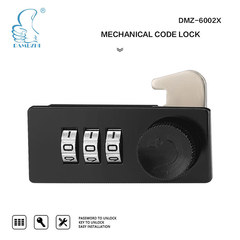 DMZ-6002X Superior quality 3 digit mechanical code locks with zinc alloy dials, lock housing and knob for furniture and cabinet