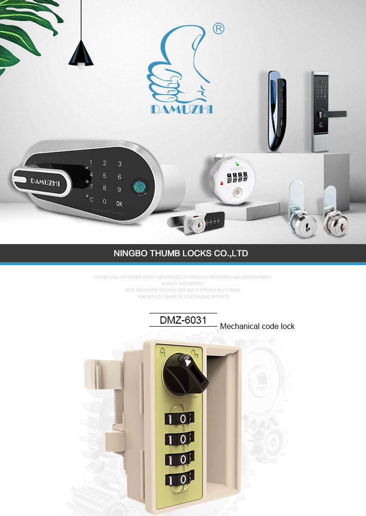 DMZ-6031 High quality plastic 4 digits combination lock with handle for cabinet and furniture