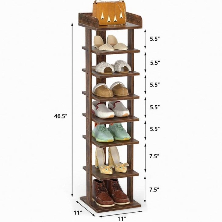 Wholesale High Quality Saving Space Durable Vertical Shoe Rack Tower 8 Tiers Tall