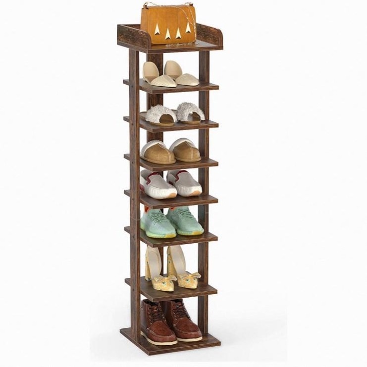 Wholesale High Quality Saving Space Durable Vertical Shoe Rack Tower 8 Tiers Tall