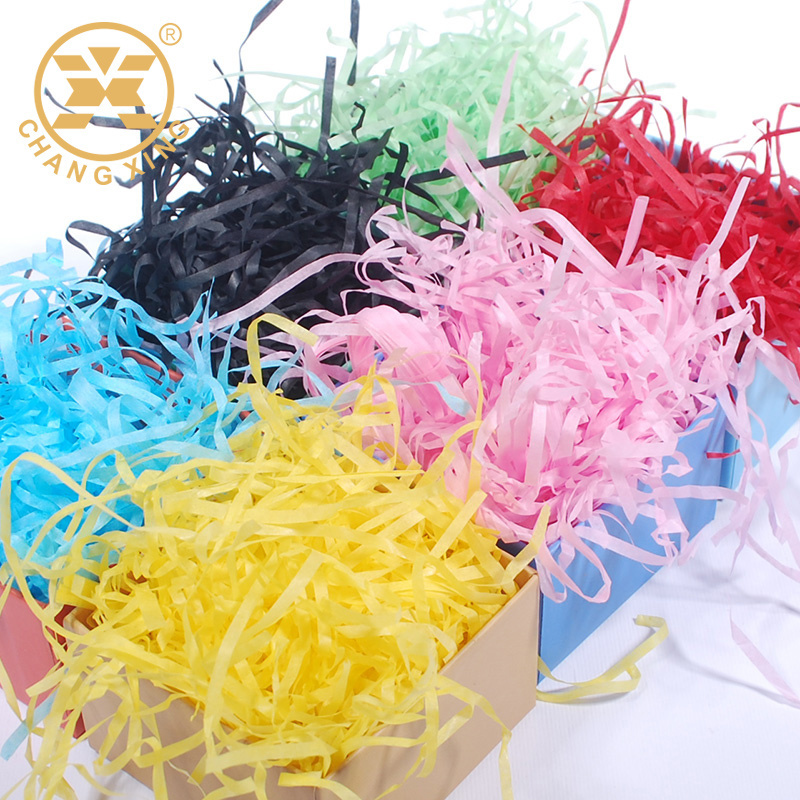 Eco Friendly 500G Packing Color Crinkle Filler Shredded Cut Paper Raffia Lafite Grass For Package Gift Box