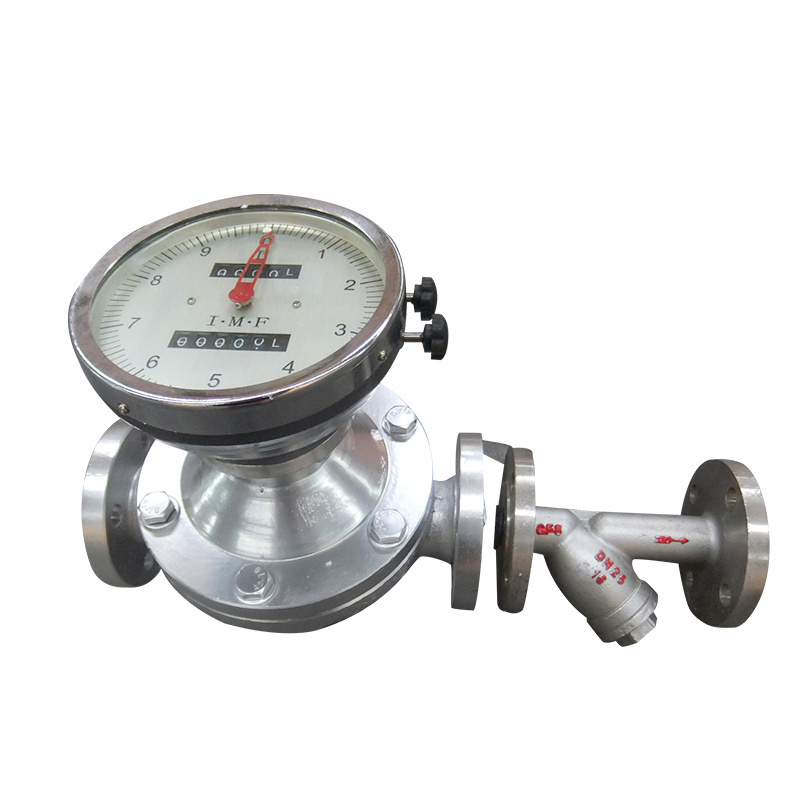 DN10-DN150 Cast Steel Pulse Output Oval Gear Type Positive Displacement Diesel Fuel Flowmeter Palm Oil Flow Meter Gasoline