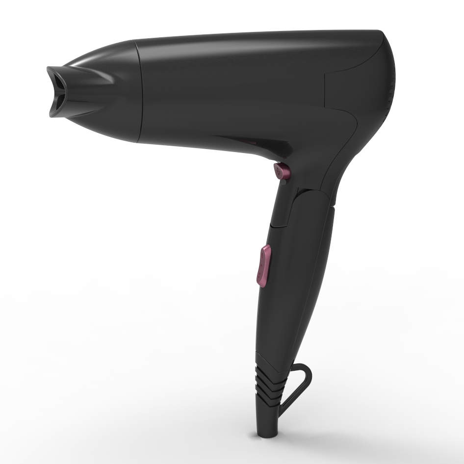 Portable Nourishing Hair Care Hang Up Hook Dual Voltage Mini Foldable Travel Hair Dryer With Diffuser