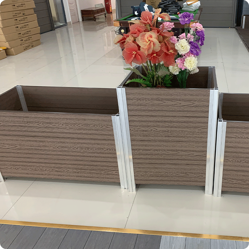 Professional Wpc Pot Box Alu Frames Wholesale Outdoor Wood Recycle Plastic Flower Planter with CE certificate