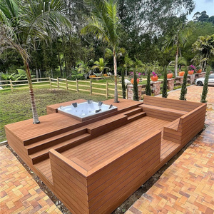 Solid Outdoor Hot Sale Wood Plastic Composite Flooring WPC Decking Anti-UV Water Proof Deck Wood Veneer For Swimming Pools