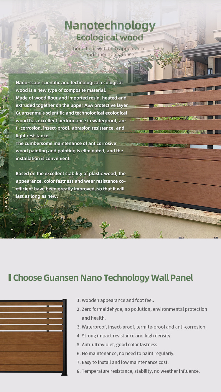 High quality Vietnamese wood plastic composite wpc fence home garden fence panels better than vinyl pvc fence