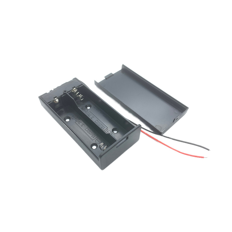 18650 3.7v Battery Holder Case Lead Wire With Switch And Cover Plastic Black Battery Storage Box 18650 Battery Holder