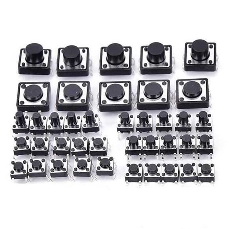 6mm Micro Tact Push Button Switch 4.5*4.5*6mm 4 PIN DIP Momentary Push Button Switch On Off 12v Square Vertical Touch Switch