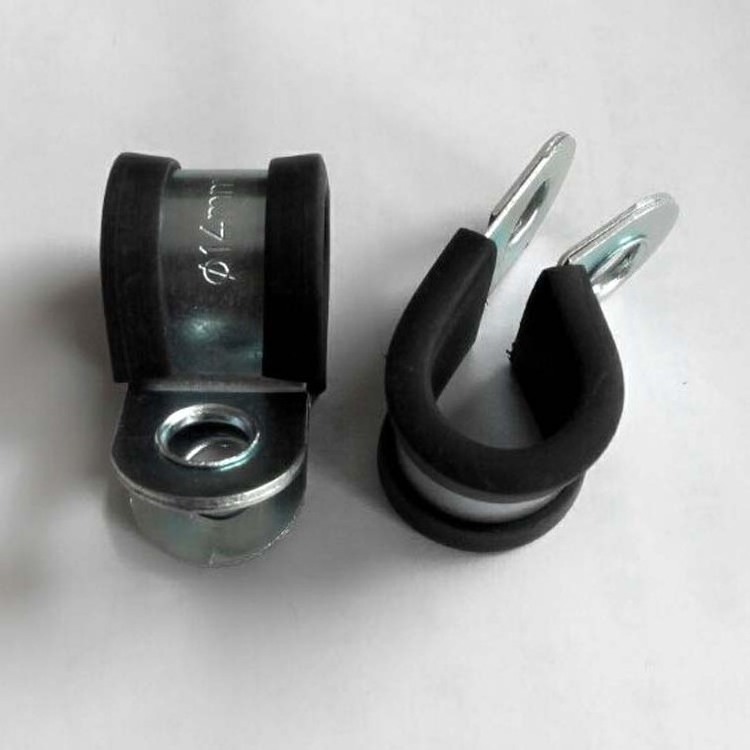 Automotive tubing rubber lined hose clamp