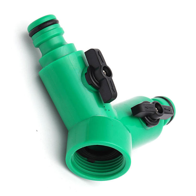 Wholesale Garden Tools Plastic Hose Splitter Outdoor Faucet Connector Y Shape Connector Hose Tap Adaptor