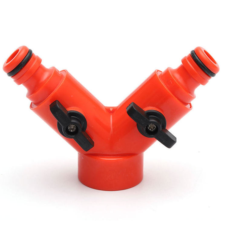 Wholesale Garden Tools Plastic Hose Splitter Outdoor Faucet Connector Y Shape Connector Hose Tap Adaptor