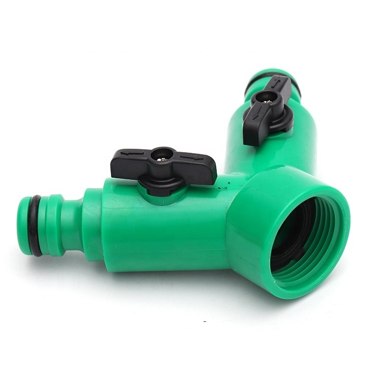 2 way durable garden tool Y shape plastic double Individual pipe connector tap adaptor for garden hose