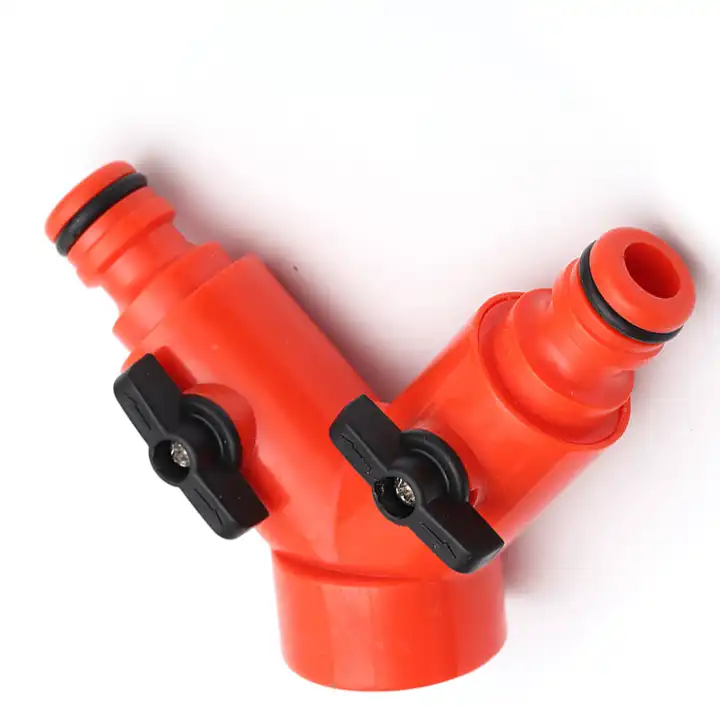 Customized Color Farm Garden Irrigation Plastic Quick Y Shaped 2 Way Water Hose Male Connectors Splitter