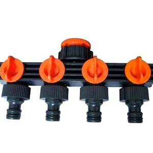 High Quality 3/4'' ABS Plastic 4 Way Garden Hose Guide Connector Water Tap Spliter water splitter With Stop