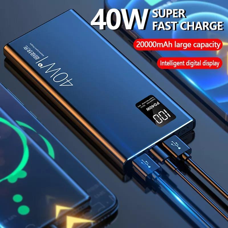 Portable 40w super fast charging power bank 10000 mAh large capacity type-c two-way fast charging QC3.0 mobile power bank