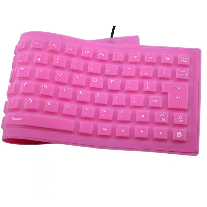 85 keys silicone digital mute wired folding waterproof soft and flexible usb azerty office keyboard for laptop