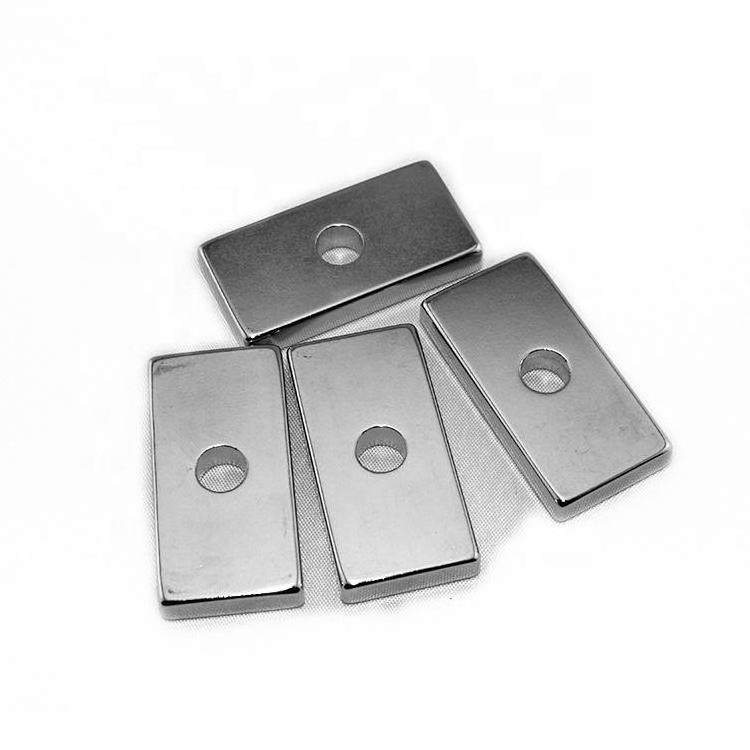 Block Countersunk Neodymium Rectangular Square With Hole Furniture Magnet Steel Door Magnets For Cabinet Doors Square