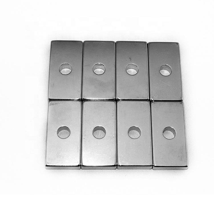 Block Countersunk Neodymium Rectangular Square With Hole Furniture Magnet Steel Door Magnets For Cabinet Doors Square