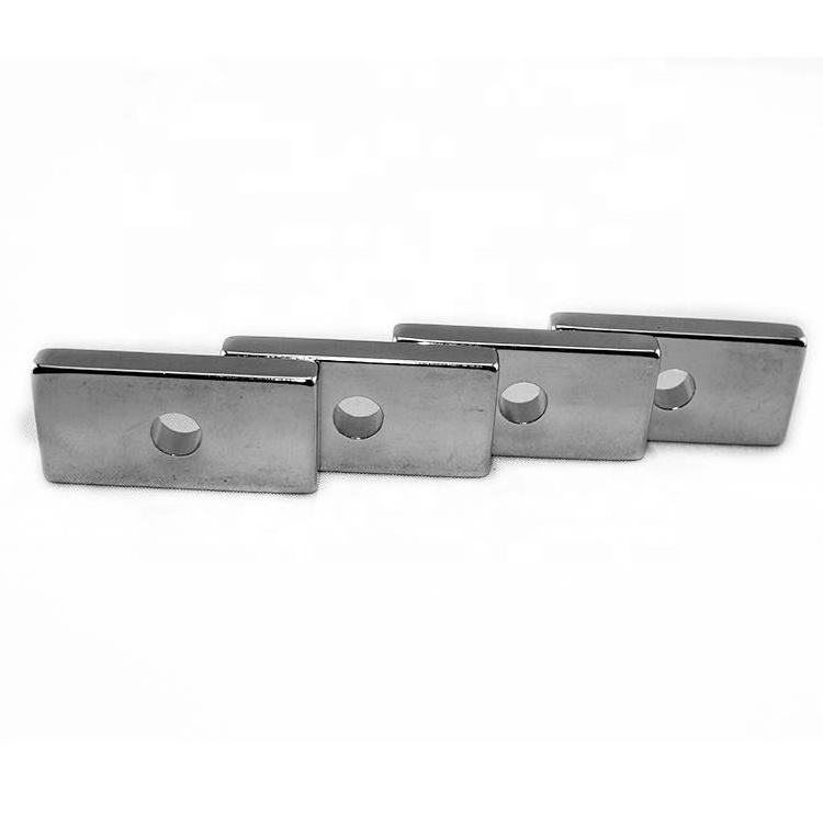 Block Countersunk Neodymium Rectangular Square With Hole Furniture Magnet Steel Door Magnets For Cabinet Doors Square