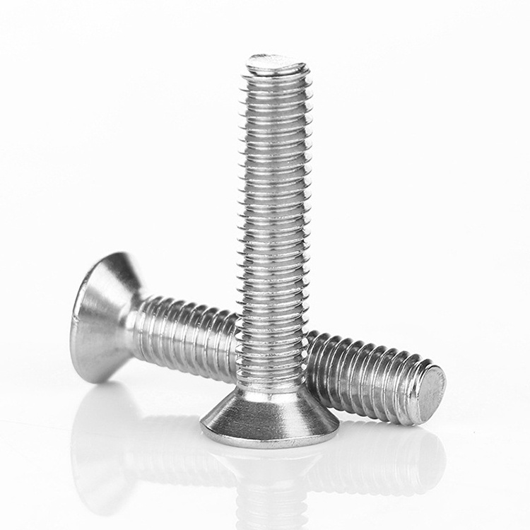 Factory Direct 201 Stainless Steel Fasteners Cross Countersunk Head Machine Screw M3-M6 Flat Head Screw