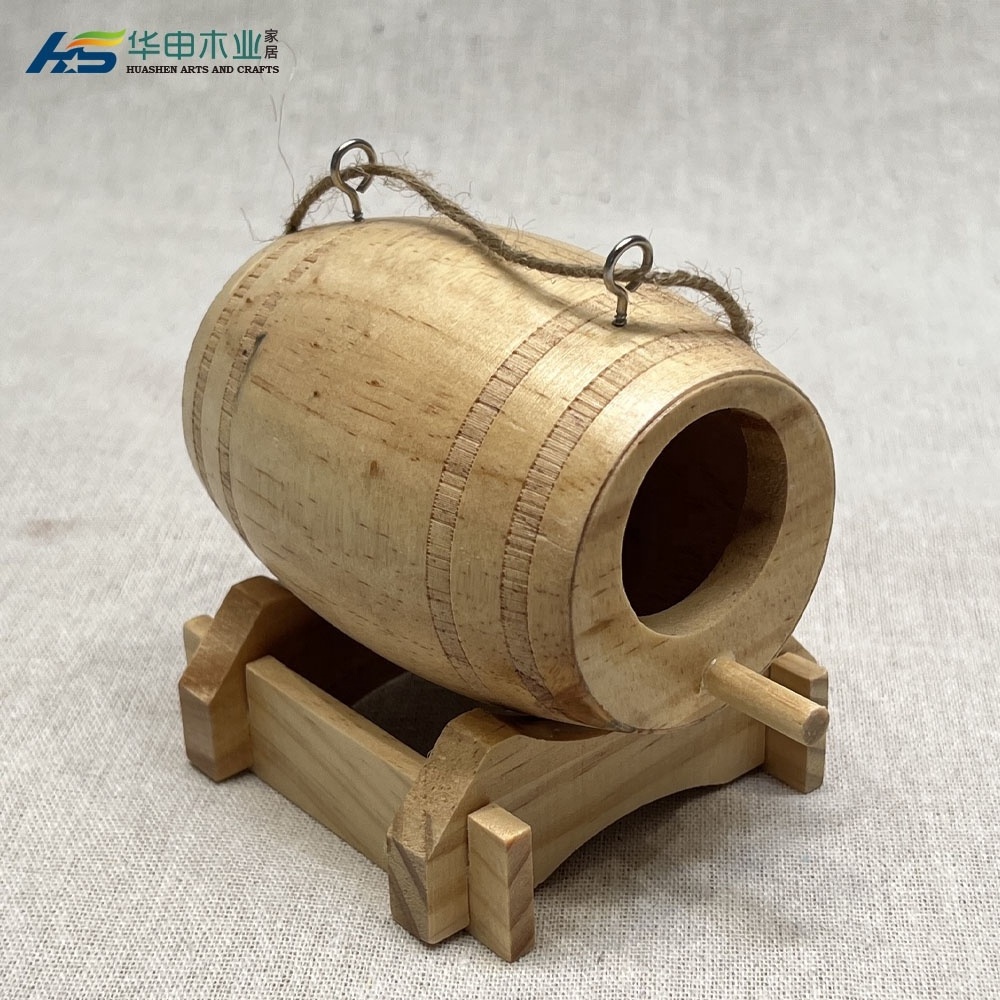 HS Hand-carved Birdhouse Small Wood Crafts Nesting Box Hanging Decorative Bird House For Outside