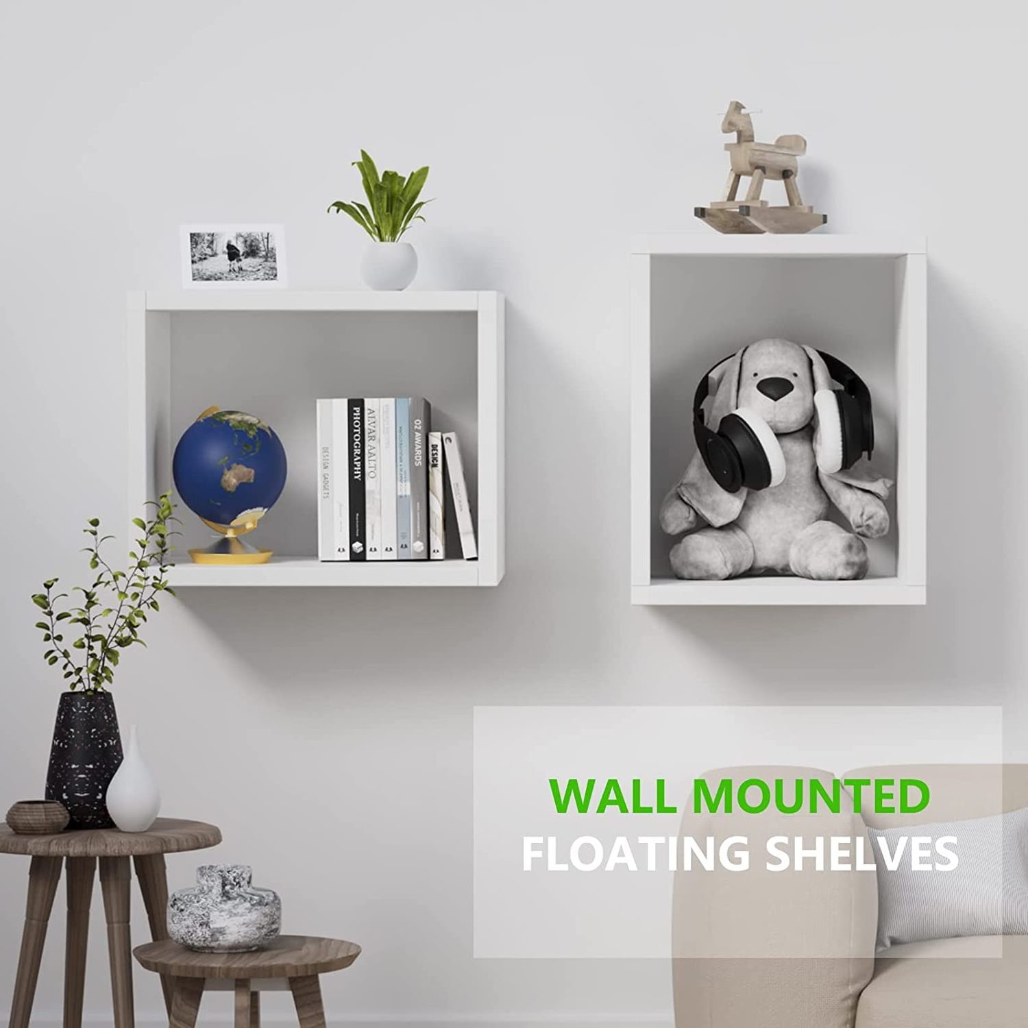 Cube Floating Wall Shelves for Wall Storage Square Bookcases Living Room Bedroom Storage Wall Shelves