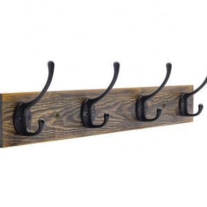 Rustic Wood Rack with 4 Hooks wooden Coat Hook Hanger with hooks Wall Mounted Coat Rack