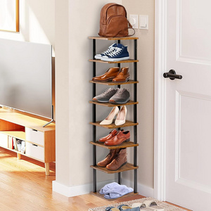 Rack for Entryway Vertical Shoe Rack - Wooden Narrow Shoe Rack Shoe Storage Organizer Free Standing