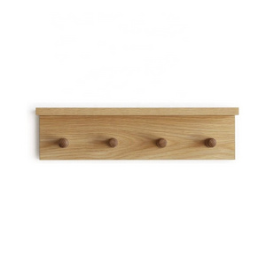 4 hooks of coat rack  wall-mounted wooden hook rack shelves are  suitable for entrance mud room bathroom and living room