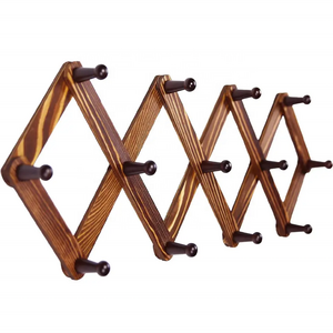 Caoxian Huashen Expandable Coat Rack Hanger wooden coat rack wall mounted  wood peg rack hooks  wooden coat hangers