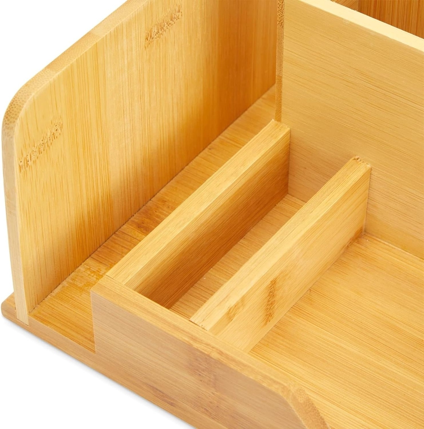 Bamboo Desk Organizer- Wooden Desk Accessories Workspace Organizers this desk storage is eco-friendly and durable