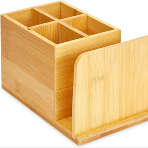 Bamboo Desk Organizer- Wooden Desk Accessories Workspace Organizers this desk storage is eco-friendly and durable