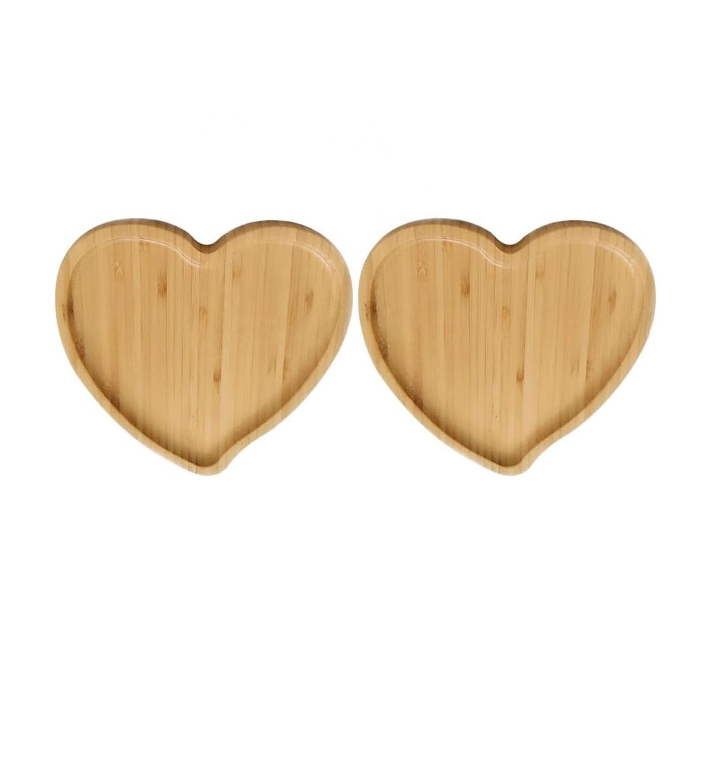 set of 2 factory direct custom wooden heart shaped decorative plate for home decoration wood serving tray storage trays