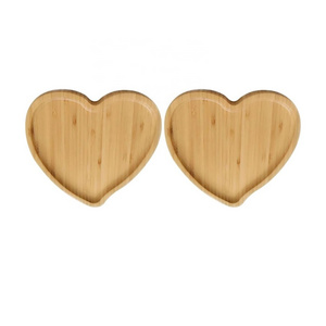 set of 2 factory direct custom wooden heart shaped decorative plate for home decoration wood serving tray storage trays