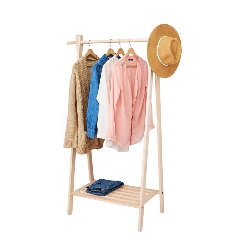 wood clothing rack for child dress up rack with storage shelf kids clothing rack