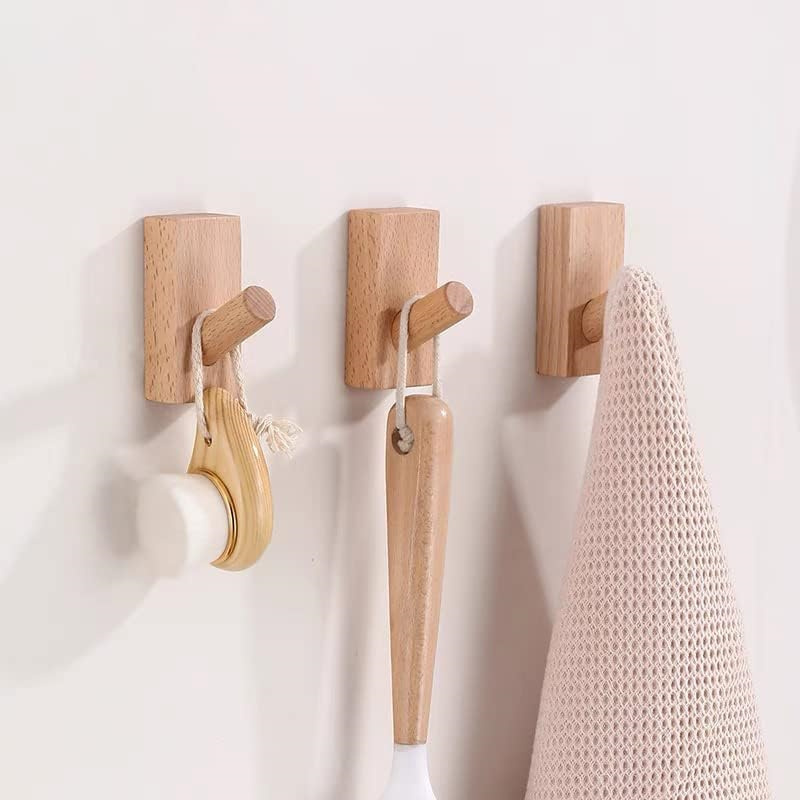 Wall Hooks Hat Rack wood towel rack bathroom towel storage rack with wooden shelves wall hook wood