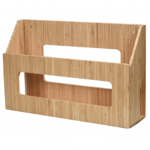 multi-purpose bamboo wood organizer Magazine Holder  Mail Sorter  File Folder Organizer Mounted Rack