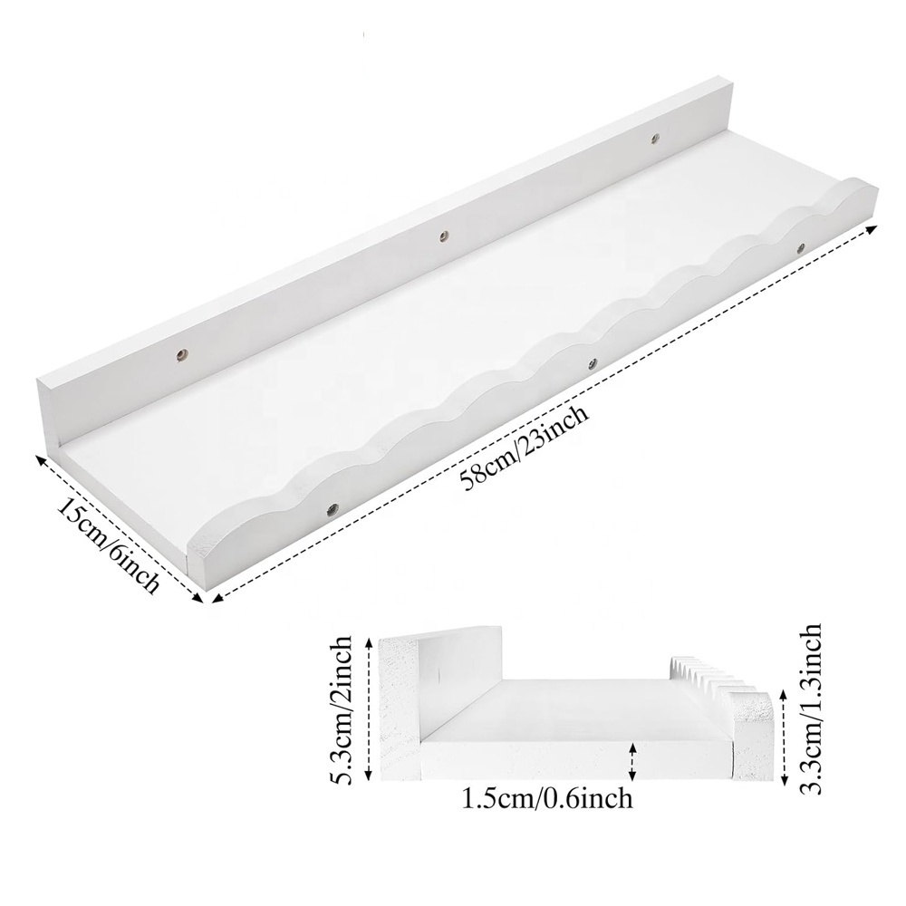 Set of 2 wooden floating shelves wood book shelves for bedroom nursery room decor floating bracket floating wall shelf