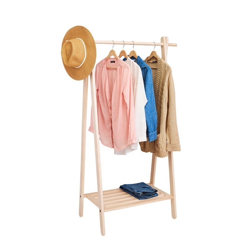 wood clothing rack for child dress up rack with storage shelf kids clothing rack