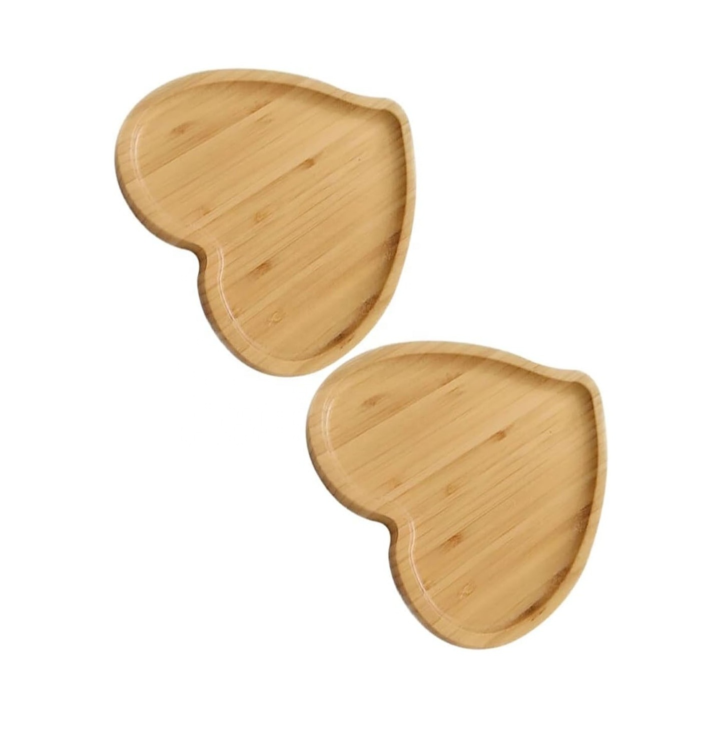 set of 2 factory direct custom wooden heart shaped decorative plate for home decoration wood serving tray storage trays