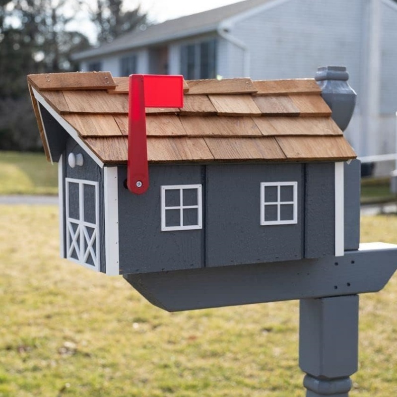 Wood Mailbox  old fashioned shared shipping boxes mailing outdoor custom  for Kids Play Mailbox