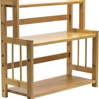 Bamboo Tiered Spice Rack Organizer - Countertop Spice Rack - Cupboard Pantry Standing pantry Shelf for Bathroom Kitchen